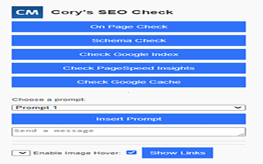 Corys SEO Check from Chrome web store to be run with OffiDocs Chromium online Corys SEO Check from Chrome web store to be run with OffiDocs Chromium online