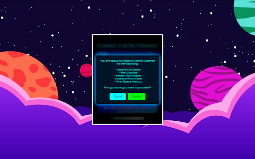 Cosmic Cache Cleaner from Chrome web store to be run with OffiDocs Chromium online Cosmic Cache Cleaner from Chrome web store to be run with OffiDocs Chromium online