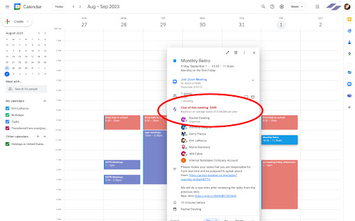Cost Of Meeting for Google Calendar from Chrome web store to be run with OffiDocs Chromium online Cost Of Meeting for Google Calendar from Chrome web store to be run with OffiDocs Chromium online