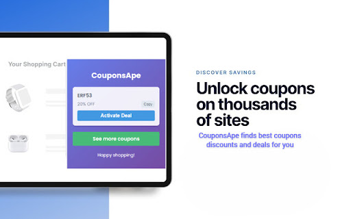 CouponsApe: Coupons, Deals Promo Codes from Chrome web store to be run with OffiDocs Chromium online CouponsApe: Coupons, Deals Promo Codes from Chrome web store to be run with OffiDocs Chromium online