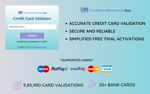 Credit Card Validator from Chrome web store to be run with OffiDocs Chromium online Credit Card Validator from Chrome web store to be run with OffiDocs Chromium online