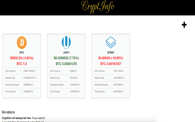 CryptInfo Ticker for your success from Chrome web store to be run with OffiDocs Chromium online CryptInfo Ticker for your success from Chrome web store to be run with OffiDocs Chromium online