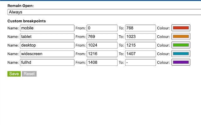 Custom breakpoint indicator from Chrome web store to be run with OffiDocs Chromium online Custom breakpoint indicator from Chrome web store to be run with OffiDocs Chromium online
