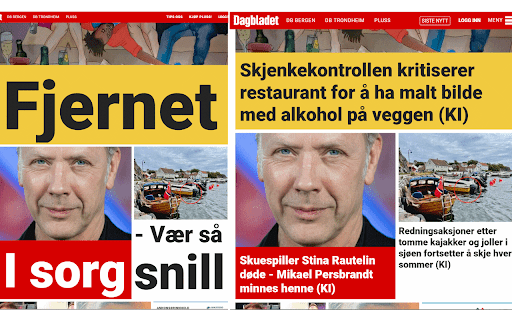 Dagbladet forsidefiks from Chrome web store to be run with OffiDocs Chromium online Dagbladet forsidefiks from Chrome web store to be run with OffiDocs Chromium online