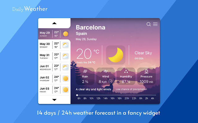Daily Weather Forecast from Chrome web store to be run with OffiDocs Chromium online Daily Weather Forecast from Chrome web store to be run with OffiDocs Chromium online