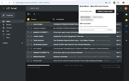 Dark Mode Beautiful dark theme from Chrome web store to be run with OffiDocs Chromium online Dark Mode Beautiful dark theme from Chrome web store to be run with OffiDocs Chromium online