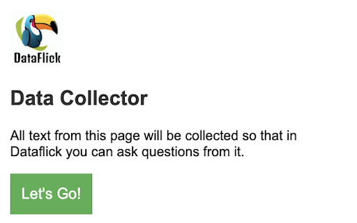 Dataflick Data Collector from Chrome web store to be run with OffiDocs Chromium online Dataflick Data Collector from Chrome web store to be run with OffiDocs Chromium online