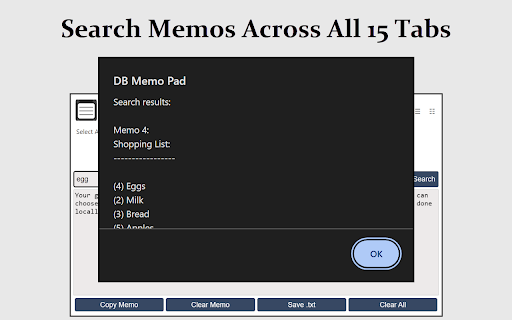 DB Memo Pad from Chrome web store to be run with OffiDocs Chromium online DB Memo Pad from Chrome web store to be run with OffiDocs Chromium online