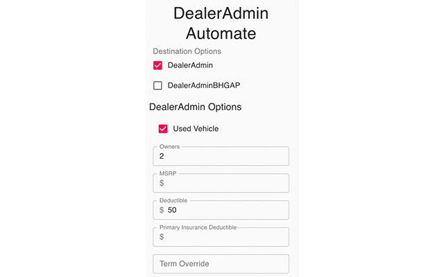 DealerAdmin Automate from Chrome web store to be run with OffiDocs Chromium online DealerAdmin Automate from Chrome web store to be run with OffiDocs Chromium online