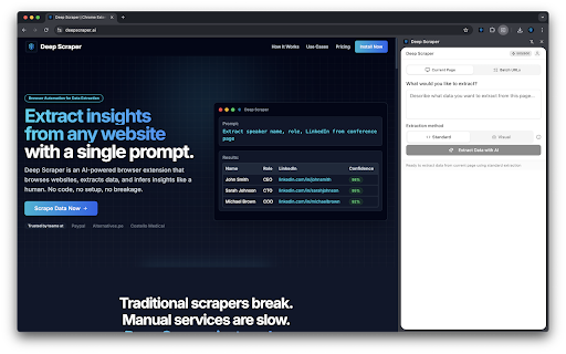 Deep Scraper from Chrome web store to be run with OffiDocs Chromium online Deep Scraper from Chrome web store to be run with OffiDocs Chromium online