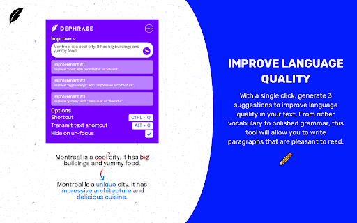 DephraseAI from Chrome web store to be run with OffiDocs Chromium online DephraseAI from Chrome web store to be run with OffiDocs Chromium online