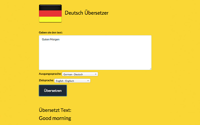 Deutsch Übersetzer from Chrome web store to be run with OffiDocs Chromium online Deutsch Übersetzer from Chrome web store to be run with OffiDocs Chromium online