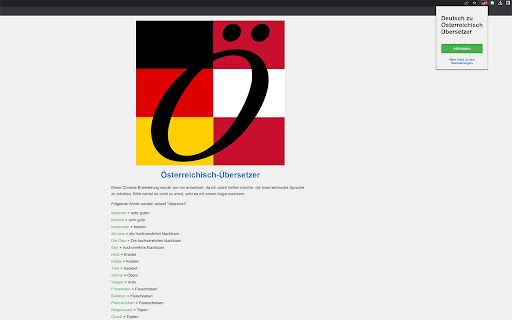 Deutsch zu Österreichisch Übersetzer from Chrome web store to be run with OffiDocs Chromium online Deutsch zu Österreichisch Übersetzer from Chrome web store to be run with OffiDocs Chromium online