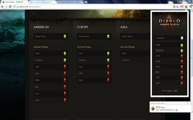 Diablo III Server Status from Chrome web store to be run with OffiDocs Chromium online Diablo III Server Status from Chrome web store to be run with OffiDocs Chromium online