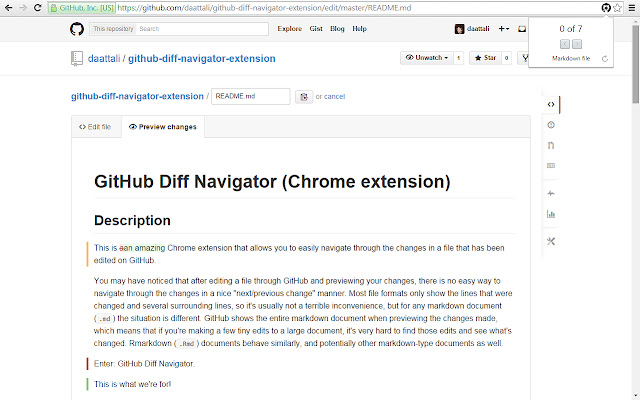 Diff Navigator for GitHub from Chrome web store to be run with OffiDocs Chromium online Diff Navigator for GitHub from Chrome web store to be run with OffiDocs Chromium online
