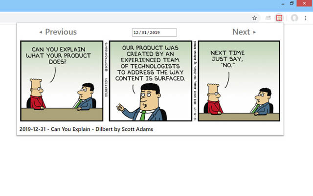 Dilbert Comic Strips from Chrome web store to be run with OffiDocs Chromium online Dilbert Comic Strips from Chrome web store to be run with OffiDocs Chromium online