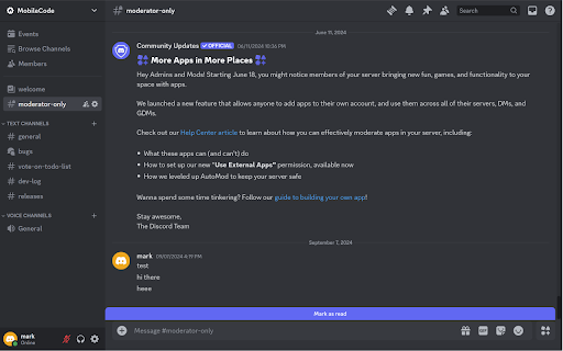 Discord Mark Channel as Read Manually from Chrome web store to be run with OffiDocs Chromium online Discord Mark Channel as Read Manually from Chrome web store to be run with OffiDocs Chromium online