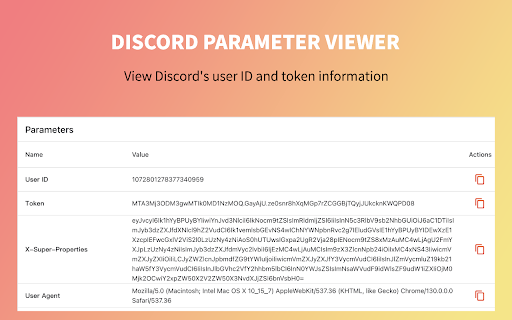 DISCORD PARAMETER VIEWER from Chrome web store to be run with OffiDocs Chromium online DISCORD PARAMETER VIEWER from Chrome web store to be run with OffiDocs Chromium online