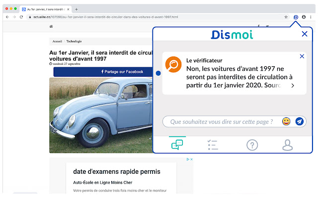 Dismoi from Chrome web store to be run with OffiDocs Chromium online Dismoi from Chrome web store to be run with OffiDocs Chromium online