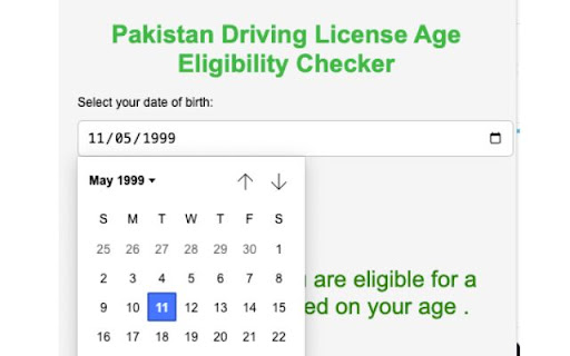 Driving License Eligibility Checker from Chrome web store to be run with OffiDocs Chromium online Driving License Eligibility Checker from Chrome web store to be run with OffiDocs Chromium online