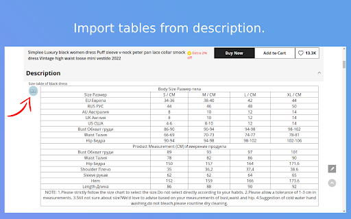 DSize: Dropship Clothing Size Chart from Chrome web store to be run with OffiDocs Chromium online DSize: Dropship Clothing Size Chart from Chrome web store to be run with OffiDocs Chromium online