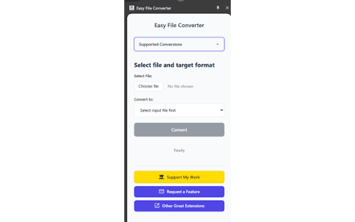 Easy File Converter from Chrome web store to be run with OffiDocs Chromium online Easy File Converter from Chrome web store to be run with OffiDocs Chromium online