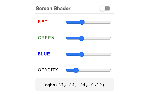 Easy Screen Shader from Chrome web store to be run with OffiDocs Chromium online Easy Screen Shader from Chrome web store to be run with OffiDocs Chromium online