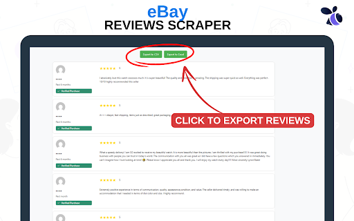 Ebay Reviews Scraper and Exporter | Ecomstal from Chrome web store to be run with OffiDocs Chromium online Ebay Reviews Scraper and Exporter | Ecomstal from Chrome web store to be run with OffiDocs Chromium online