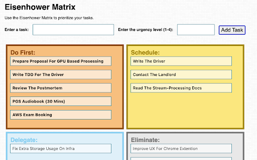 Eisenhower Matrix from Chrome web store to be run with OffiDocs Chromium online Eisenhower Matrix from Chrome web store to be run with OffiDocs Chromium online