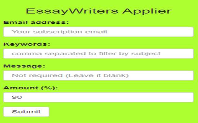 EssayWriters Applier from Chrome web store to be run with OffiDocs Chromium online EssayWriters Applier from Chrome web store to be run with OffiDocs Chromium online