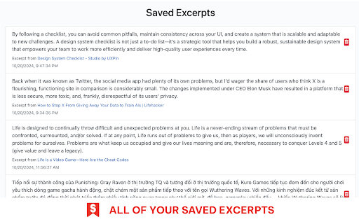 Excerpt Saver from Chrome web store to be run with OffiDocs Chromium online Excerpt Saver from Chrome web store to be run with OffiDocs Chromium online