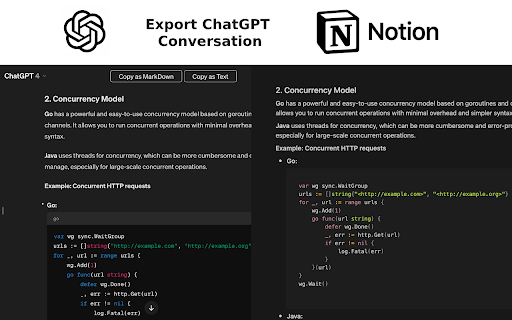 Export ChatGPT Conversations (MarkDown and Plain Text) from Chrome web store to be run with OffiDocs Chromium online Export ChatGPT Conversations (MarkDown and Plain Text) from Chrome web store to be run with OffiDocs Chromium online