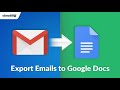 Export Emails to Google Docs by cloudHQ from Chrome web store to be run with OffiDocs Chromium online Export Emails to Google Docs by cloudHQ from Chrome web store to be run with OffiDocs Chromium online