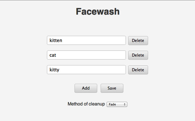 Facewash from Chrome web store to be run with OffiDocs Chromium online Facewash from Chrome web store to be run with OffiDocs Chromium online