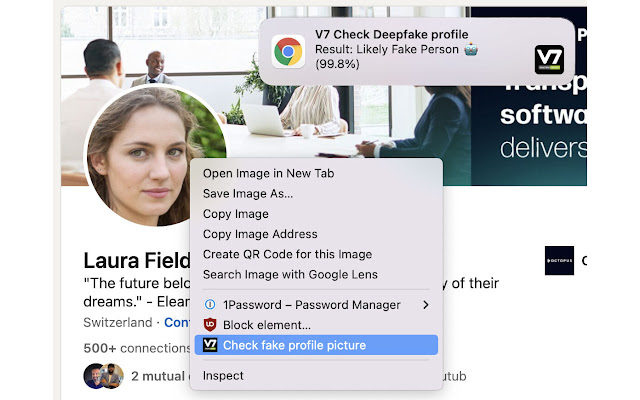 Fake Profile Detector (Deepfake, GAN) from Chrome web store to be run with OffiDocs Chromium online Fake Profile Detector (Deepfake, GAN) from Chrome web store to be run with OffiDocs Chromium online