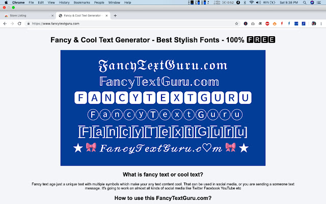 Fancy Cool Text Generator from Chrome web store to be run with OffiDocs Chromium online Fancy Cool Text Generator from Chrome web store to be run with OffiDocs Chromium online