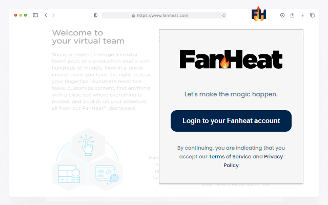 Fanheat Connect from Chrome web store to be run with OffiDocs Chromium online Fanheat Connect from Chrome web store to be run with OffiDocs Chromium online