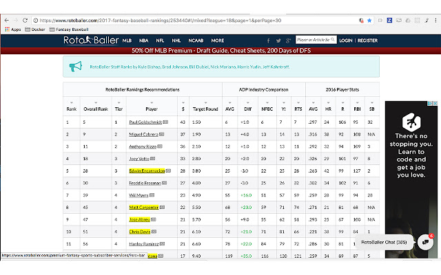Fantasy Baseball Player Highlighter from Chrome web store to be run with OffiDocs Chromium online Fantasy Baseball Player Highlighter from Chrome web store to be run with OffiDocs Chromium online