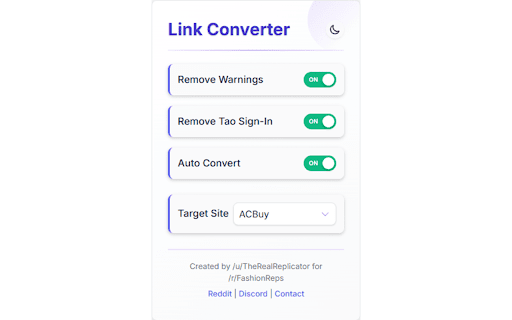 FashionReps Link Converter from Chrome web store to be run with OffiDocs Chromium online FashionReps Link Converter from Chrome web store to be run with OffiDocs Chromium online