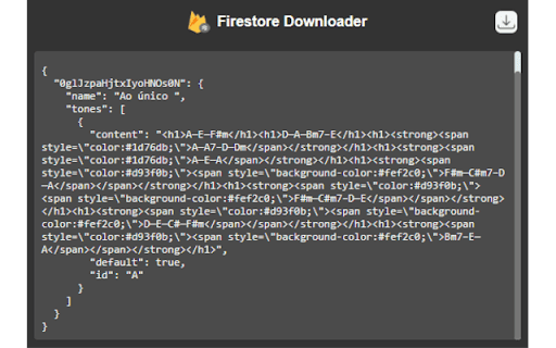 Firestore Downloader from Chrome web store to be run with OffiDocs Chromium online Firestore Downloader from Chrome web store to be run with OffiDocs Chromium online