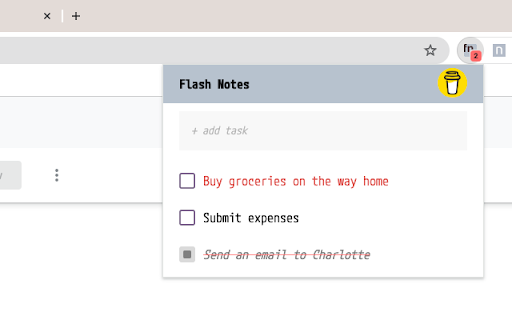 Flash Notes Minimalistic To do list from Chrome web store to be run with OffiDocs Chromium online Flash Notes Minimalistic To do list from Chrome web store to be run with OffiDocs Chromium online