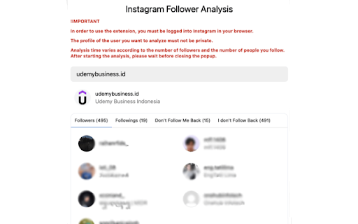Follower Analysis for Instagram from Chrome web store to be run with OffiDocs Chromium online Follower Analysis for Instagram from Chrome web store to be run with OffiDocs Chromium online