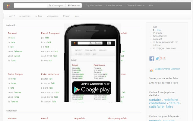 French conjugation Conjugaison française commentconjuguer.com from Chrome web store to be run with OffiDocs Chromium online French conjugation Conjugaison française commentconjuguer.com from Chrome web store to be run with OffiDocs Chromium online