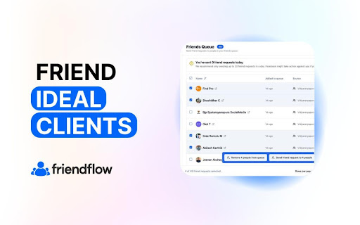 FriendFlow from Chrome web store to be run with OffiDocs Chromium online FriendFlow from Chrome web store to be run with OffiDocs Chromium online