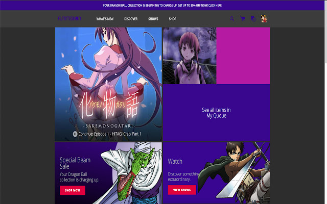 Funimation Dark Mode from Chrome web store to be run with OffiDocs Chromium online Funimation Dark Mode from Chrome web store to be run with OffiDocs Chromium online