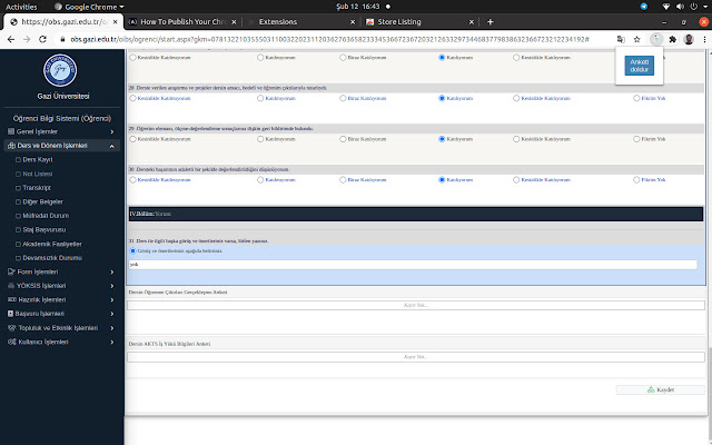 Gazi obs anket doldurma from Chrome web store to be run with OffiDocs Chromium online Gazi obs anket doldurma from Chrome web store to be run with OffiDocs Chromium online
