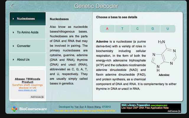 Genetic Decoder from Chrome web store to be run with OffiDocs Chromium online Genetic Decoder from Chrome web store to be run with OffiDocs Chromium online