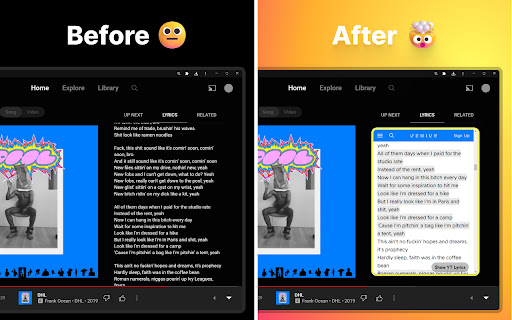 Genius Lyrics for YouTube Music from Chrome web store to be run with OffiDocs Chromium online Genius Lyrics for YouTube Music from Chrome web store to be run with OffiDocs Chromium online