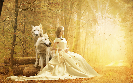Girl and two wolves from Chrome web store to be run with OffiDocs Chromium online Girl and two wolves from Chrome web store to be run with OffiDocs Chromium online