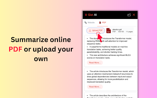 Gist AI:Web,YouTube,PDF Summarizer w/ ChatGPT from Chrome web store to be run with OffiDocs Chromium online Gist AI:Web,YouTube,PDF Summarizer w/ ChatGPT from Chrome web store to be run with OffiDocs Chromium online